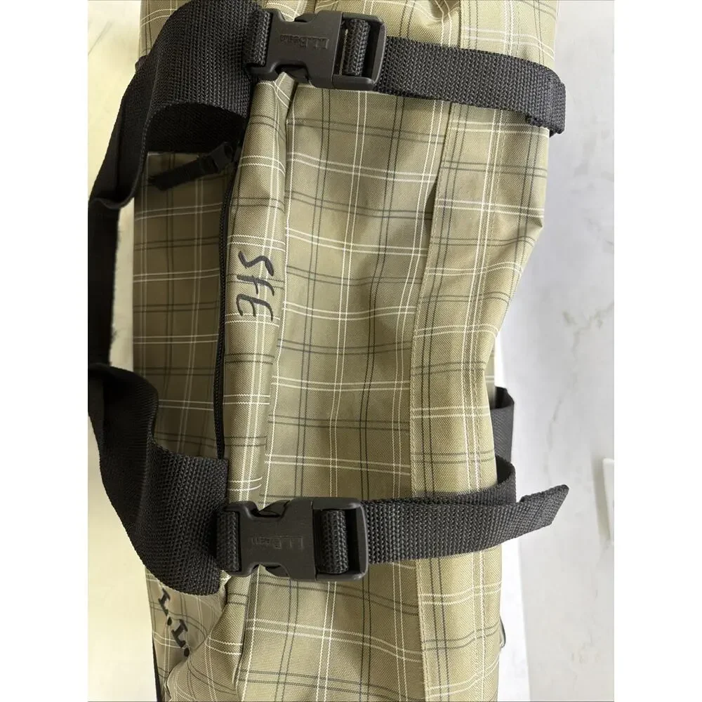 Vintage LL Bean Adventure Rolling Duffle Bag Green Plaid Excellent LLB#0XN9